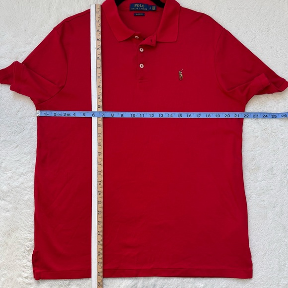 Polo Ralph Lauren Shirt Men’s Large Red Cotton Classic Fit Flesh Pony Casual - Picture 7 of 7